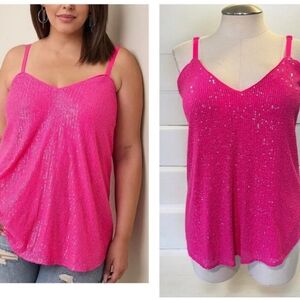 Barbie Pink Sequin Tank Top